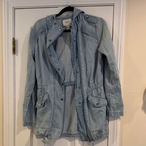 Forever 21 Sz S Light Blue Denim Hooded top